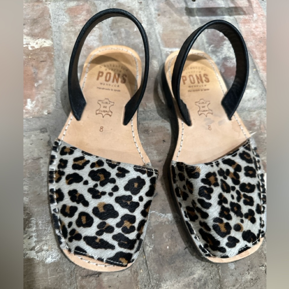 Pons Menorca Avarca Sandals Leopard Print Pony Hair Leather EU 38 US‎ 8 - Picture 2 of 14